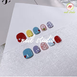 Colorful and Playful Polka Dot and Heart Press-On Nails