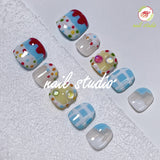 Whimsical Polka Dot and Checkered Press-On Nails